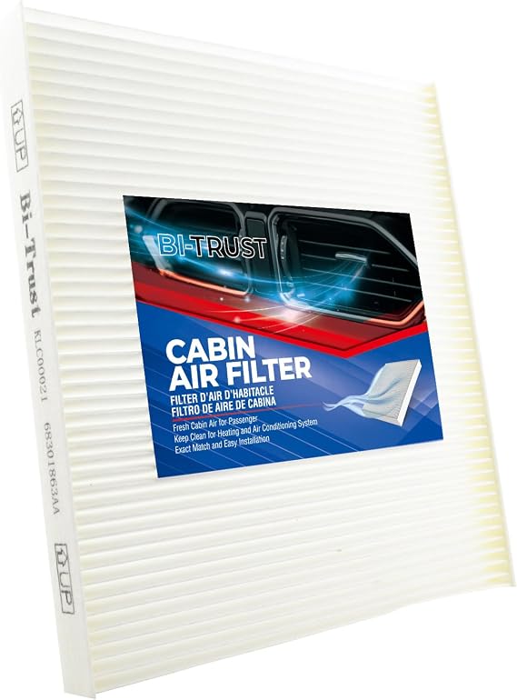Cabin Air Filter Replacement for Jeep Cherokee 2019–2023 & Grand Cherokee 2025, OEM Fit CF12307 68410725AB, White Non-Wo