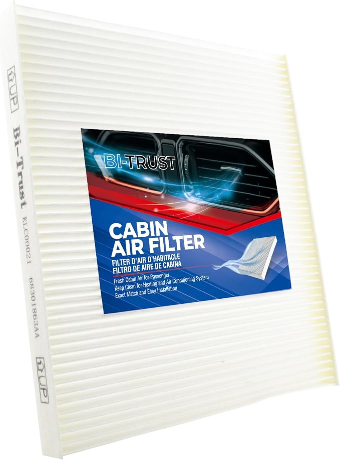 Cabin Air Filter Replacement for Jeep Cherokee 2019–2023 & Grand Cherokee 2025, OEM Fit CF12307 68410725AB, White Non-Wo