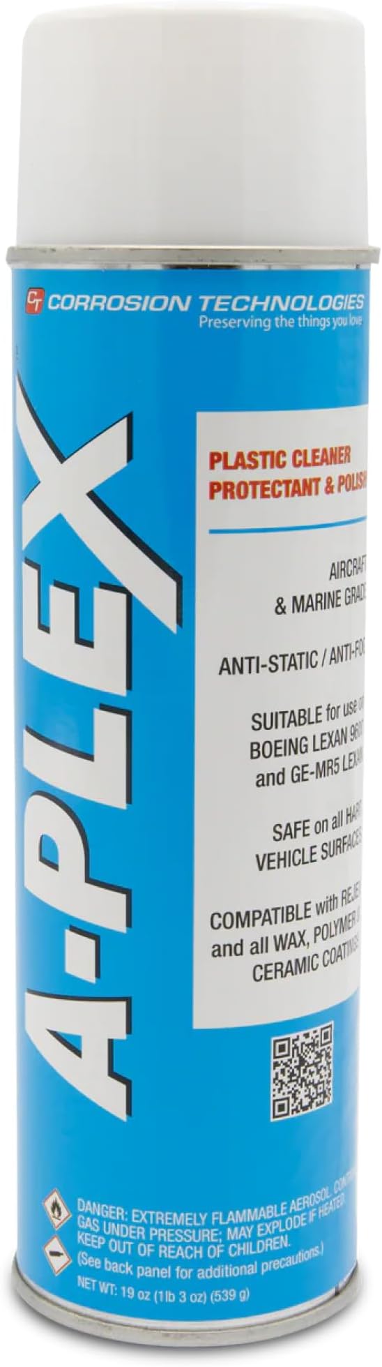 Corrosion Technologies A-Plex Anti-Static Plexiglas Cleaner & Polish, MIL-C-878937 Type II Approved Surface Protection f