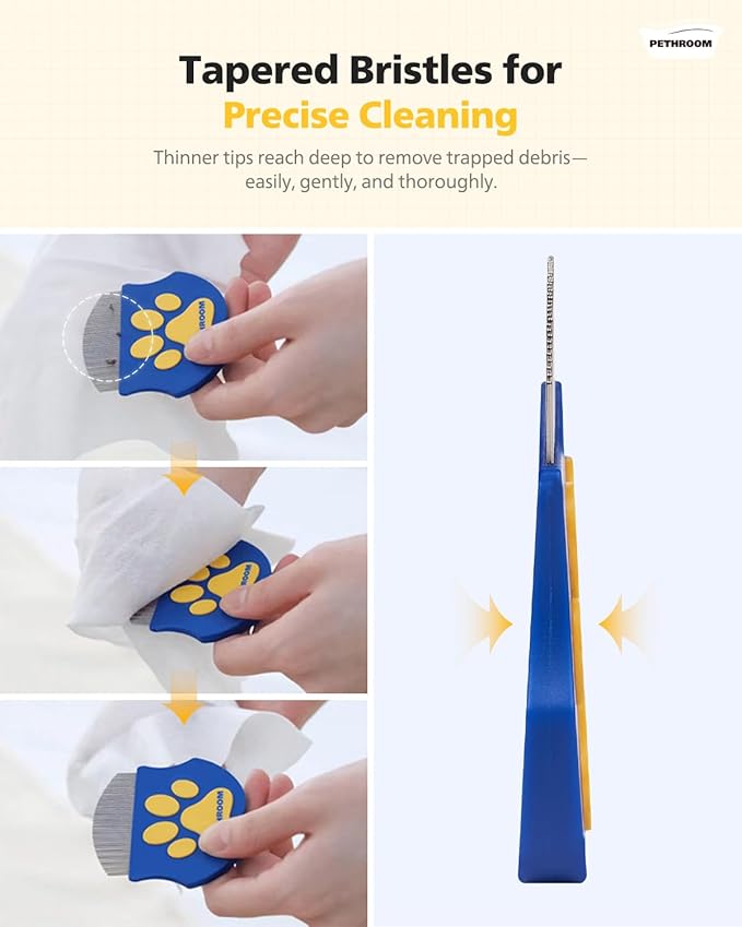 PETHROOM Professional Eye Comb for Pets | Stainless Steel Tear Stain Remover for Cats & Dogs | Gentle Round-Head Grooming Tool | Compact & Portable for Eye Gunk Removal (Pack of 2)