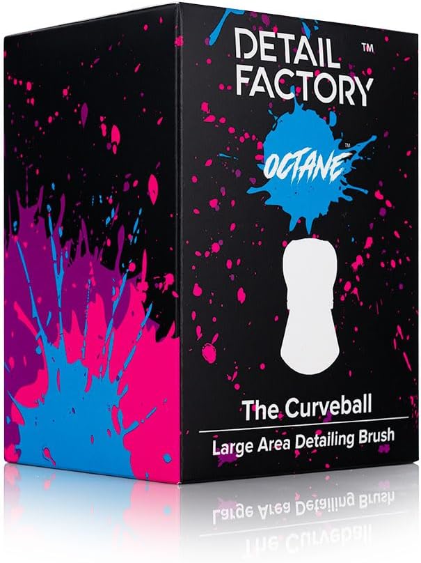 Detail Factory - Curveball XL Synthetic Brush - Ultra Soft Bristles, Comes with Storage Rack, Covers Large Area Inside or Outside Vehicles - Octane Underglow