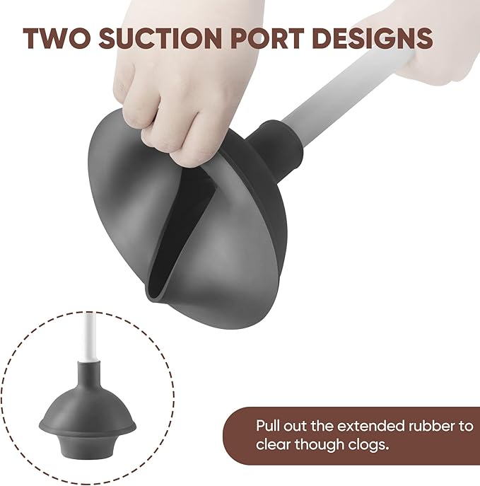 Eyliden Toilet Plunger and Brush Set | 2-in-1 Bathroom Cleaning Tools with Holder | Unclogs Toilets, Deep Cleans Bowls | Compact Caddy Stand | Nylon Bristles, Durable Plastic, White