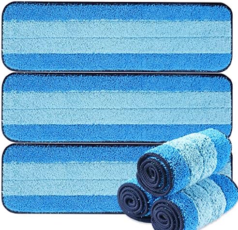 6 Pack Microfiber Cleaning Pads for Bona Mop, Safe for Hardwood and Hard-Surface Floors, Reusable Microfiber Mop Pads for 18 Inch Mop, No Residue, Super-Absorbent, Over 500 Machine Washes