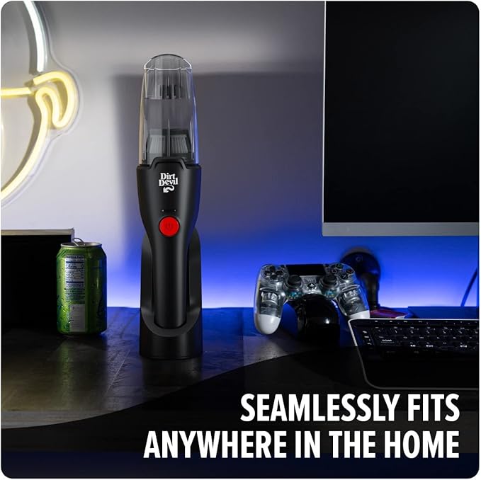 Dirt Devil Grab and Go+ 8V Cordless Handheld Vacuum Cleaner, Powerful Suction, Lightweight, Includes 2-in-1 Tool and Charging Stand with Tool Storage, Portable Vacuum Cleaner