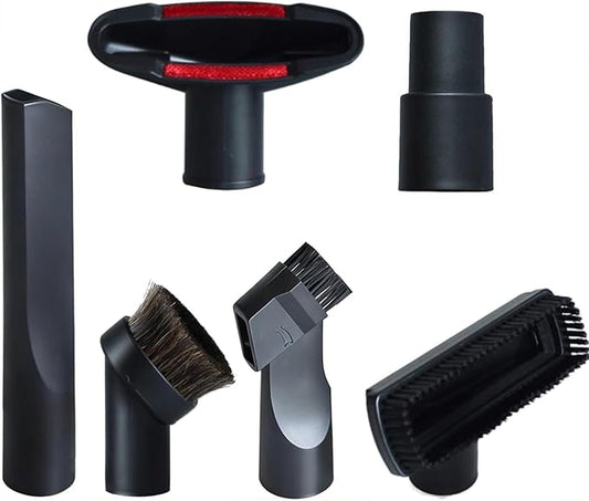 Vacuum Attachments Accessories Cleaning Kit Brush Nozzle Crevice Tool for 1 1/4 inch & 1 3/8 inch Standard Hose 6pcs