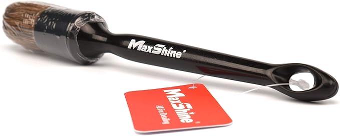 Maxshine Universal Premium Natural Boar’s Hair Detailing Brush #10 | Durable Plastic Handle with No-Shed Bristles | Gentle Cleaning Brush for Engine Bays, Wheels, Interiors, Air Vents & Car Detailing