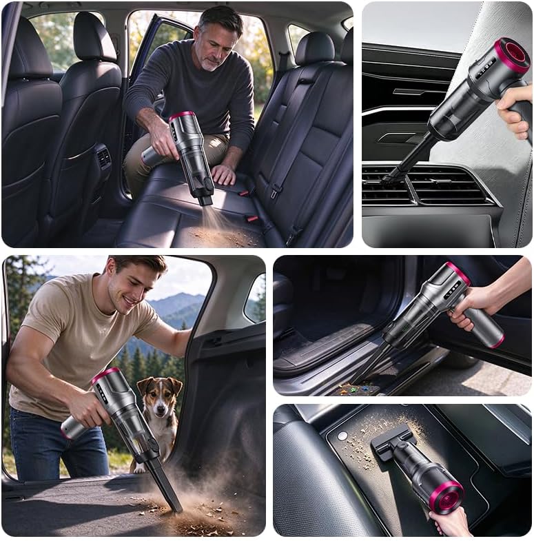 Cordless Car Vacuum Cleaner & Blower Portable Handheld Mini Vac High Power