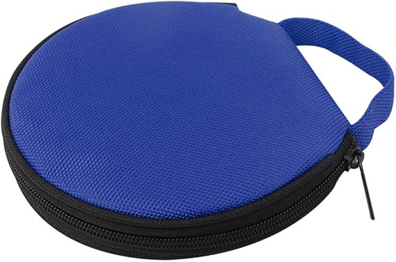CD Case，DVD Storage Solid Color Round Oxford Cloth Car Home 20 Disc CD Storage Bag Case Zipper Pouch Blue