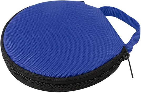 CD Case，DVD Storage Solid Color Round Oxford Cloth Car Home 20 Disc CD Storage Bag Case Zipper Pouch Blue
