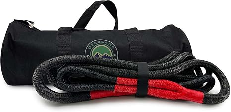 Overland Vehicle Systems Brute Kinetic Recovery Rope with 30% Stretch Storage Bag (1 1/2" Thick - 30 ft. Long)