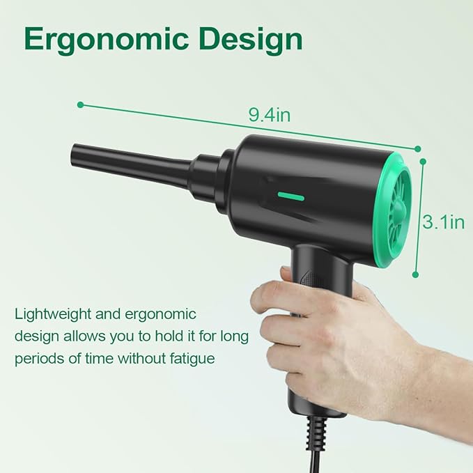 Meudeen Air Duster - Electric Air Blower - 5.74oz High Power Cleaning for Computer - PC - 2 Gear Compressed Air