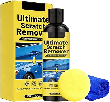 Car Scratch Repair Wax, 2026 New Quick Fix Removal Paste for Deep Scratches with Sponge and Towel, Plastic Polish Scratchs Removers, Car Scratchs Repair Paste Deep Scratch，1 PC - Cleanova