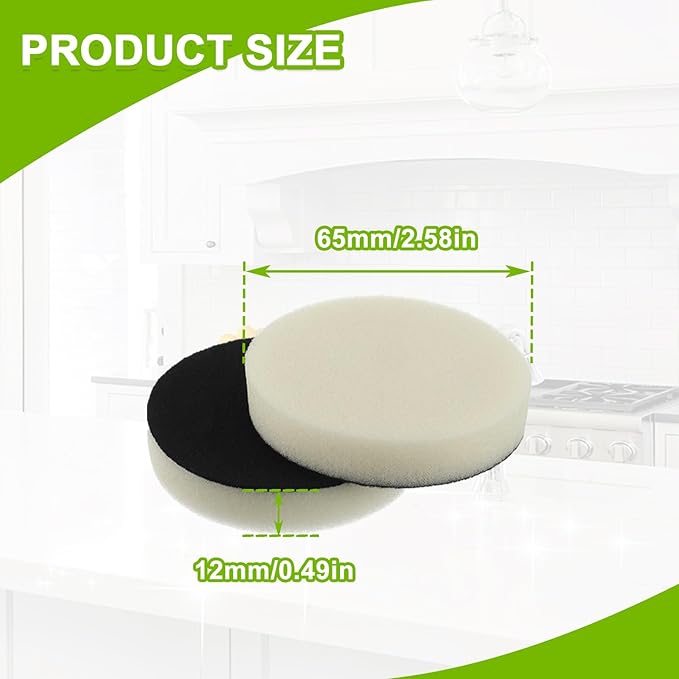 16pcs Foam Pads Power Scrubber Pads Set Electric Scrubber Replacement Scouring Pads fit for Dremel Versa Scouring Pads,White
