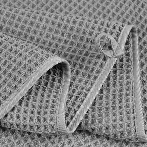 430 GSM Poly Blend Microfiber Quick Dry Waffle Bath Towel Set of 6