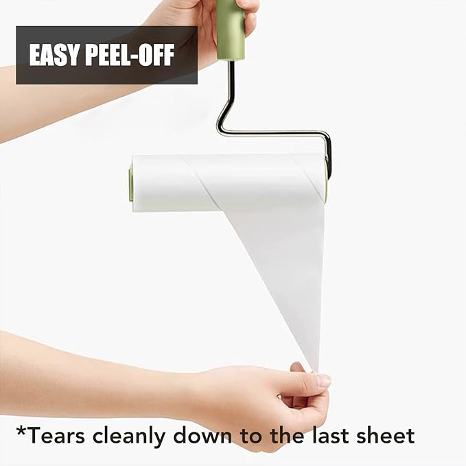 Extra Sticky Large Surface Lint Roller, 6.3'' Giant Lint Roller for Pet Hair, Long Handle Lint Remover for Clothes, Furniture, Dog & Cat Hair Remover (1 Roller + 270 Sheets)