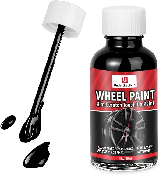 Gloss Black Rim Touch Up Paint - Wheel Repair Kit Curb Rash, Quick And Easy Wheel Scratch Repair, Rim Paint For Car Whee
