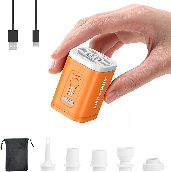Mini Portable Electric Air Pump for Inflatables, Air Mattress Pump Rechargeable Fast Inflate/Deflate Pool Floats/Sleeping Pad/Camping Gear/Travel & Home Storage Vacuum Bags
