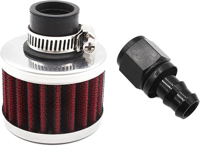 18mm Fuel Cell Breather/Vent -10AN Female Fitting with Air Filter Rebuild Kit