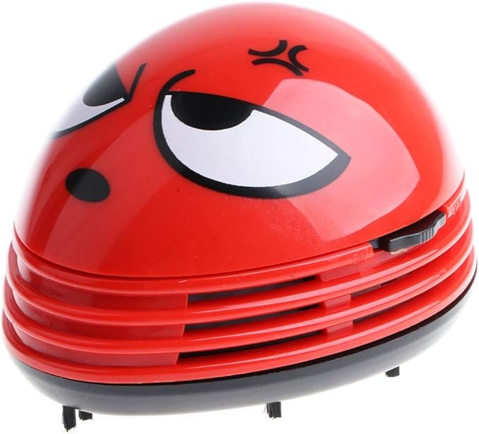Cute Portable Cartoon Mini Desktop Vacuum Desk Dust Cleaner (Red)