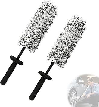 Wheel Barrel Brush, Upgrade Long Handle Microfiber Wheel Brush Car Duster Exterior,Car Duster Interior Multipurpose Clea