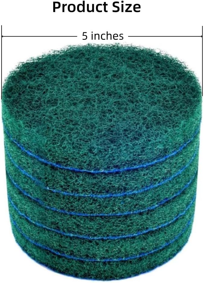 Kichwit 6-Pack Replacement Scrub Pads, Super Abrasive, Green (5 Inch)