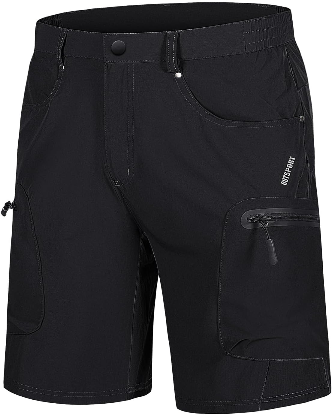 Men's Hiking Cargo Shorts 10" with Zipper Pockets Quick Dry Casual Stretch Golf Work Short Outdoor Summer