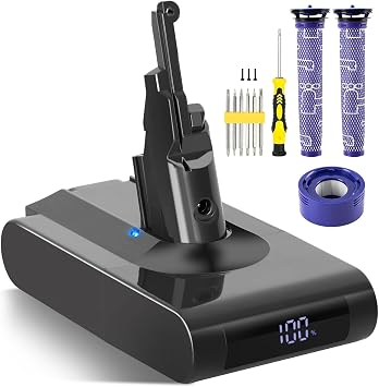 7000mAh V7 Battery Replacement with LED Display Compatible with SV11 V7 Motorhead V7 Animal V7 Trigger V7 HEPA V7 Car+Boat V7 Absolute Handheld Vacuum Cleaners - Cleanova