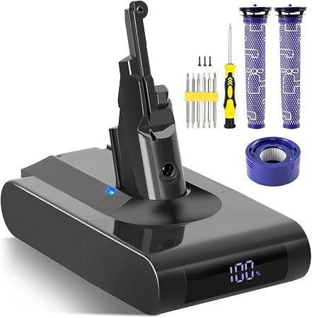 7000mAh V7 Battery Replacement with LED Display Compatible with SV11 V7 Motorhead V7 Animal V7 Trigger V7 HEPA V7 Car+Boat V7 Absolute Handheld Vacuum Cleaners - Cleanova