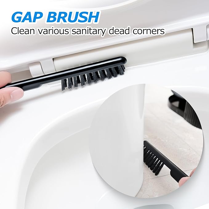 FORASTO 2 in 1 Toilet Plunger and Brush Set, Toilet Bowl Cleaning Combo, Groove Gap Brush, Black