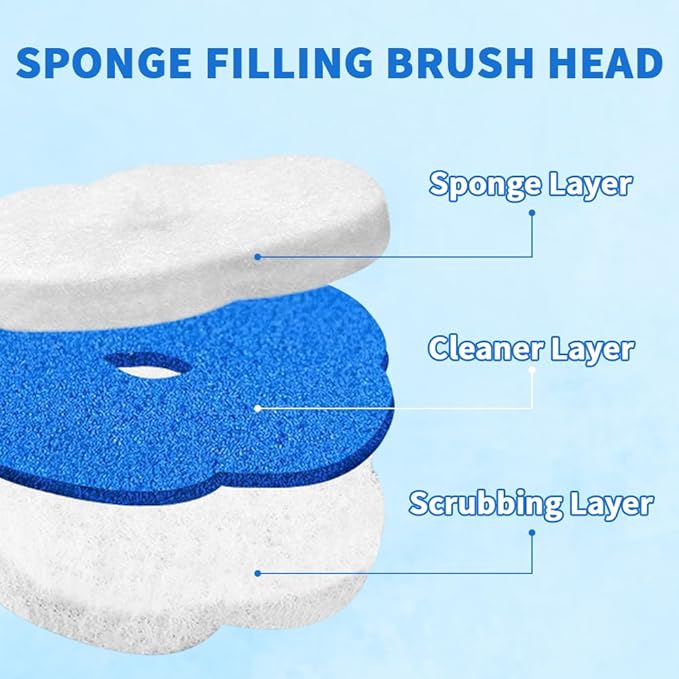 48 Count Disposable Toilet Brush Refill Pads, Disposable Toilet Bowl Wand Refills, Toilet Cleaning Refills, Toilet Scrubber Refills, Brush Head Replacement