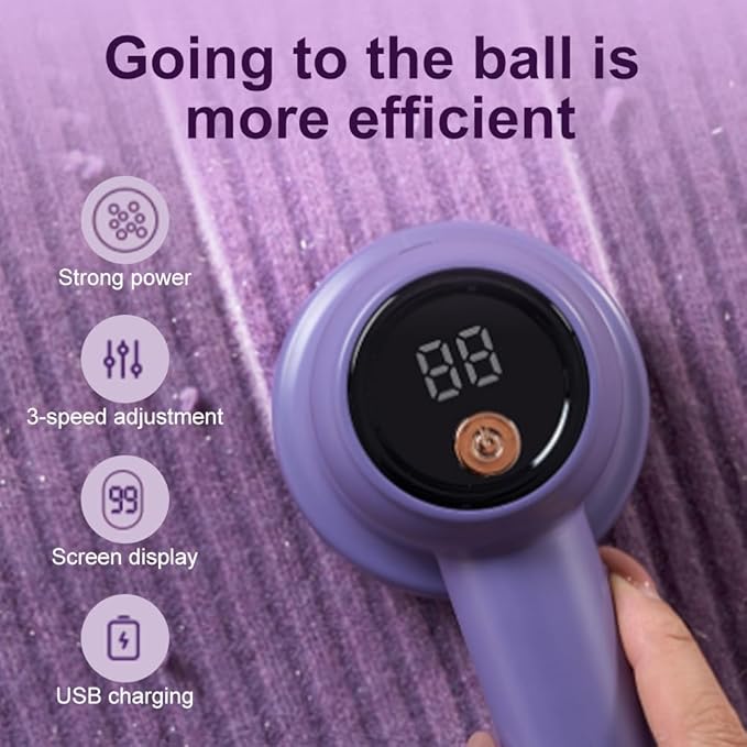 Rechargeable Fabric Shaver Fuzz Remover, 2026 Ungraded Electric Lint Remover Shaver, 3 Modes Lint Remover for Clothes, Digital LED Display to Remove Pilling for Clothes Furniture Couch (White)