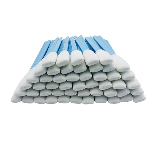50 Pcs Large Solvent Resistant Professional Lint Free Swabs, 7.08" Long Handle Foam Swabs for Electronics, Camera Sensors, Printers, Optical Lenses