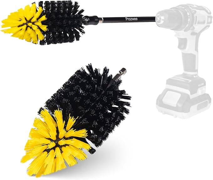 2PACK Tile Corner Drill Brush Set,with Extend Bar Which can Hold and Stabilize,Upgraded Brush Made to Tackle Corner Stains,Cleaning Corner of Grout, Tiles, Sinks,Bathroom,etc.