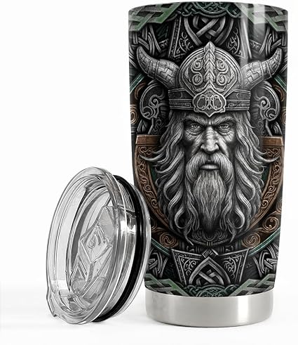 Viking Cup Tumbler 20oz Viking Gifts for Men Vikings Stainless Steel Insulated Tumblers Coffee Travel Mug Gift for Birth