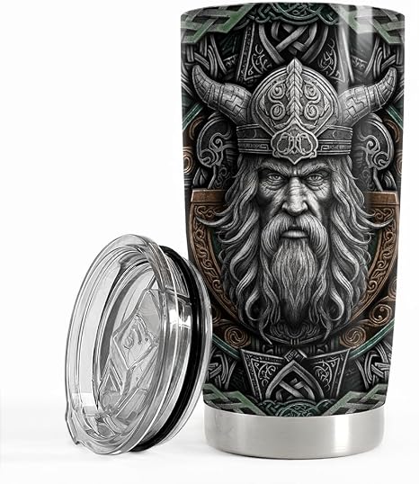 Viking Cup Tumbler 20oz Viking Gifts for Men Vikings Stainless Steel Insulated Tumblers Coffee Travel Mug Gift for Birth