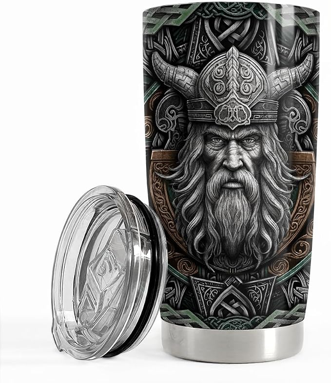 Viking Cup Tumbler 20oz Viking Gifts for Men Vikings Stainless Steel Insulated Tumblers Coffee Travel Mug Gift for Birth