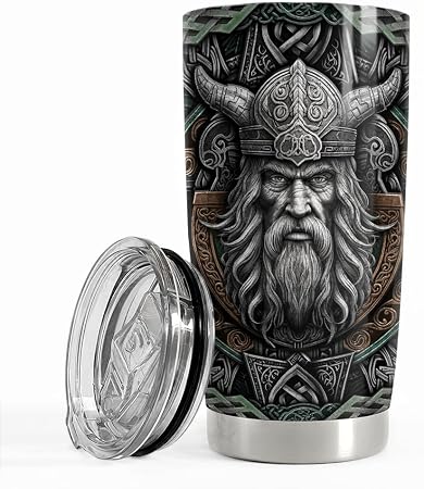 Viking Cup Tumbler 20oz Viking Gifts for Men Vikings Stainless Steel Insulated Tumblers Coffee Travel Mug Gift for Birth