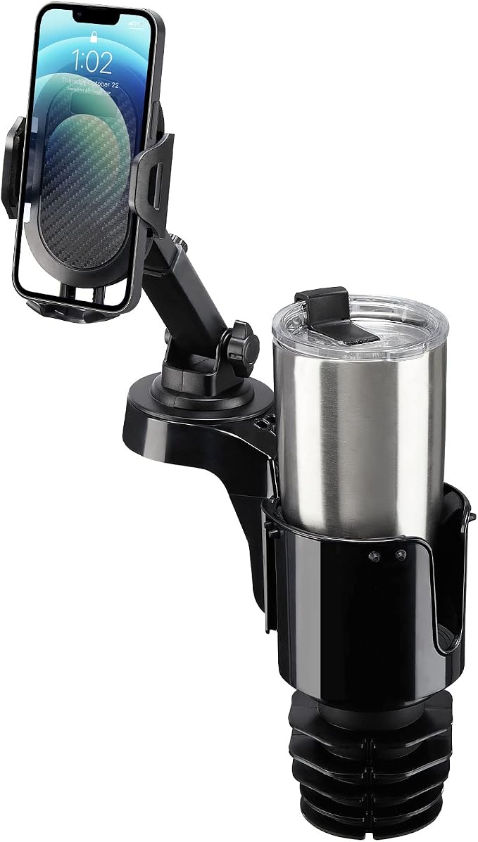 JOYTUTUS Cup Holder Phone Mount for Car, Car Cellphone Large Adapter Long Arm with 360 Degree Rotation, Compatible iPhon