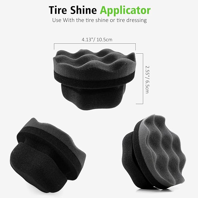 YeewayVeh 5PCS Pro Wheel Detailing Kit | 360° Bendable Rim Cleaner Brush, Premium Boar Hair Brush & Tire Shine Applicator | Microfiber Scratch-Free Wheel and Tire Brush Set for Cleaning Wheels,Tires
