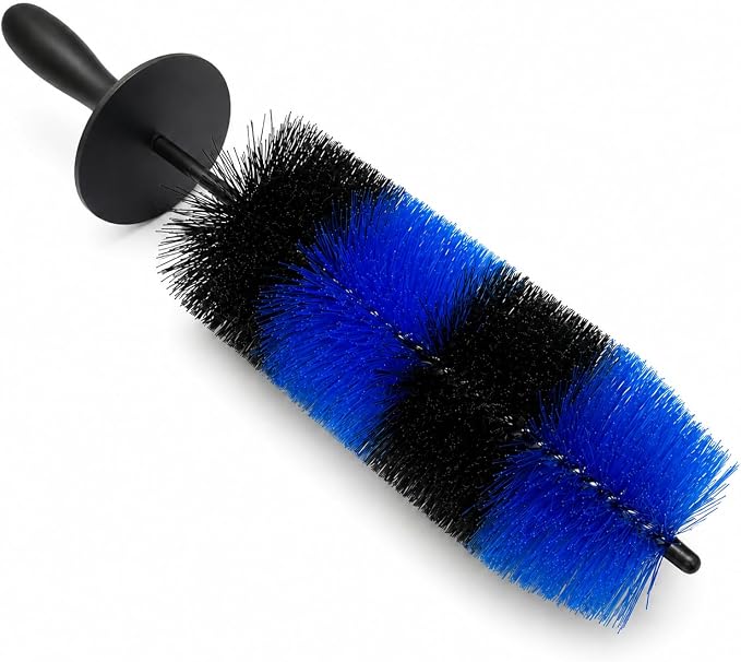 Wheel Rim & Tire Brush, 18“ Soft Bristle Long Handle Wheel Cleaning Brush, Scratch-Free Car Detailing Brush for Rims, Wh