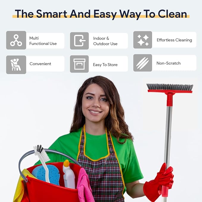 Foxtrot Living 2 in 1 Grout Brush with Long Adjustable Telescopic Handle and Handheld Stiff Bristle Scrubber, Swivel Grout Cleaner for Tile Floors, Grout Cleaning Brush for Floor Cleaning