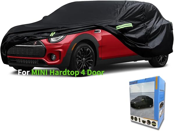 Custom-Fit for Mini Car Cover, 7 Layers Car Cover Waterproof All Weather for Automobiles, Outdoor Full Cover Rain Sun UV