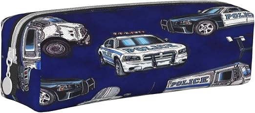 Pencil Case Police Car Big Capacity Pen Case Pencil Bag Pouch Holder Box for School Office Girls Boys Adult