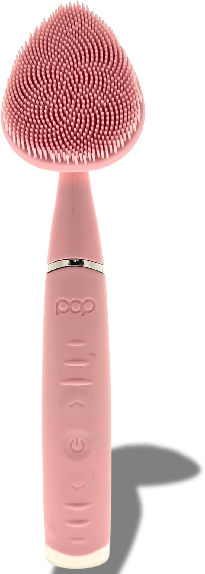 Clover Facial Cleansing Device Pink Silicone Facial Cleaner & Exfoliator w/ 8000 Vibrations Per Minute, 5 Speeds, USB Rechargeable Face Cleaning Scrubber & Cleansing Brush with Case