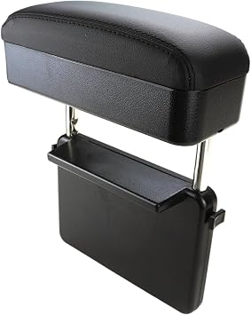 FEXON Car Armrest Storage Box, Adjustable Height Seat Gap Organizer, Black