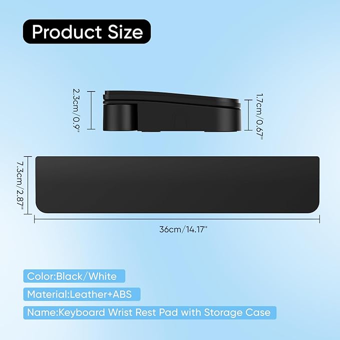 Keyboard Wrist Rest with Cleaning Kits,Palm Pad for Pain Relief, Wrist Support for Long Hours of Work, Gaming,Studying,Black 14.17'' Wrist Rest for 85% Mechanical Keyboard