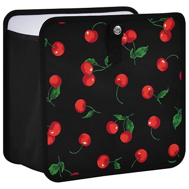 Cherry Black Car Trash Can Bin Auto Garbage Can Leak-Proof Car Organizer (Large, 3 Gallon)