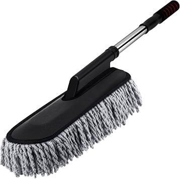 Tanlade 1 Pack Microfiber Car Duster Exterior Scratch Free with Extendable Handle Soft Car Duster Kit for Cleaning Dust 