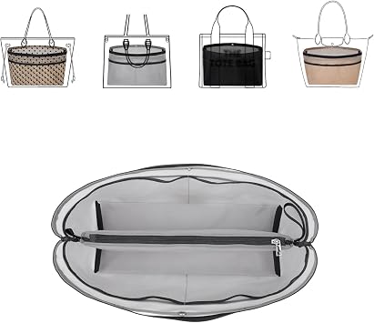 ZTUJO Purse Organizer Insert For Handbags,Mesh Bag Organizer Insert With Zipper Bag Tote Shaper Fit Speedy Neverful PM M