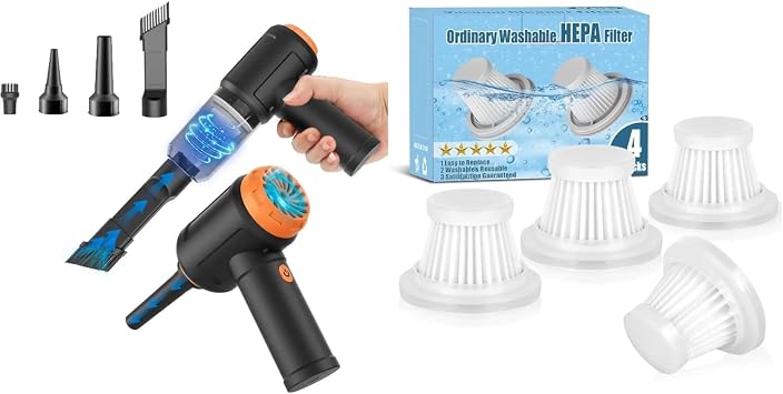 Meudeen Air Duster - 4 Pack Vacuum Cleaner Original Filter